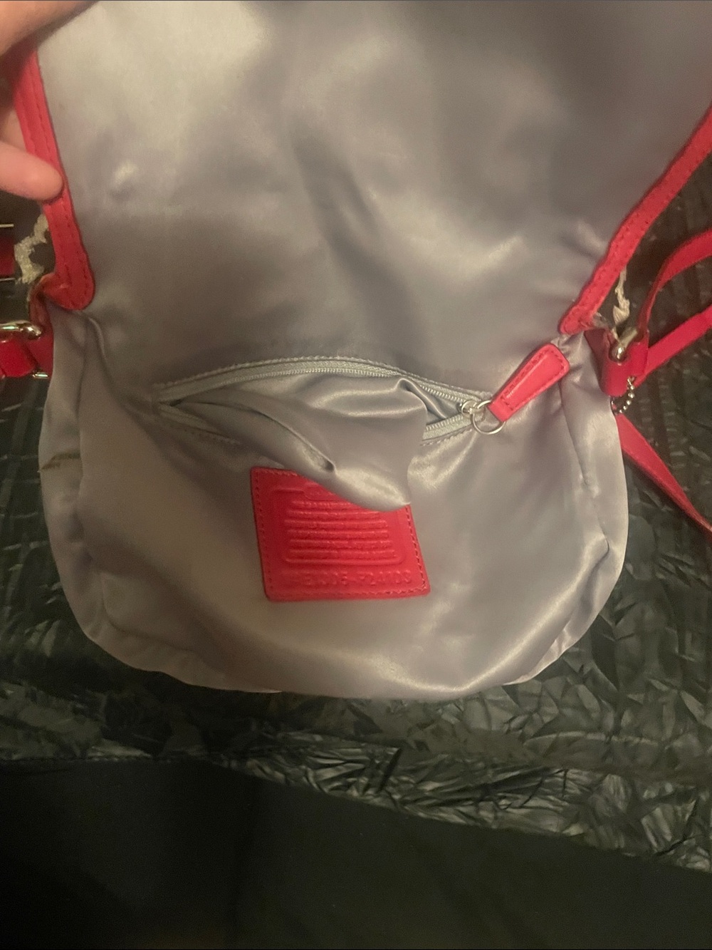 Coach Red Leather & Leopard-Print Crossbody - Picture 9 of 17
